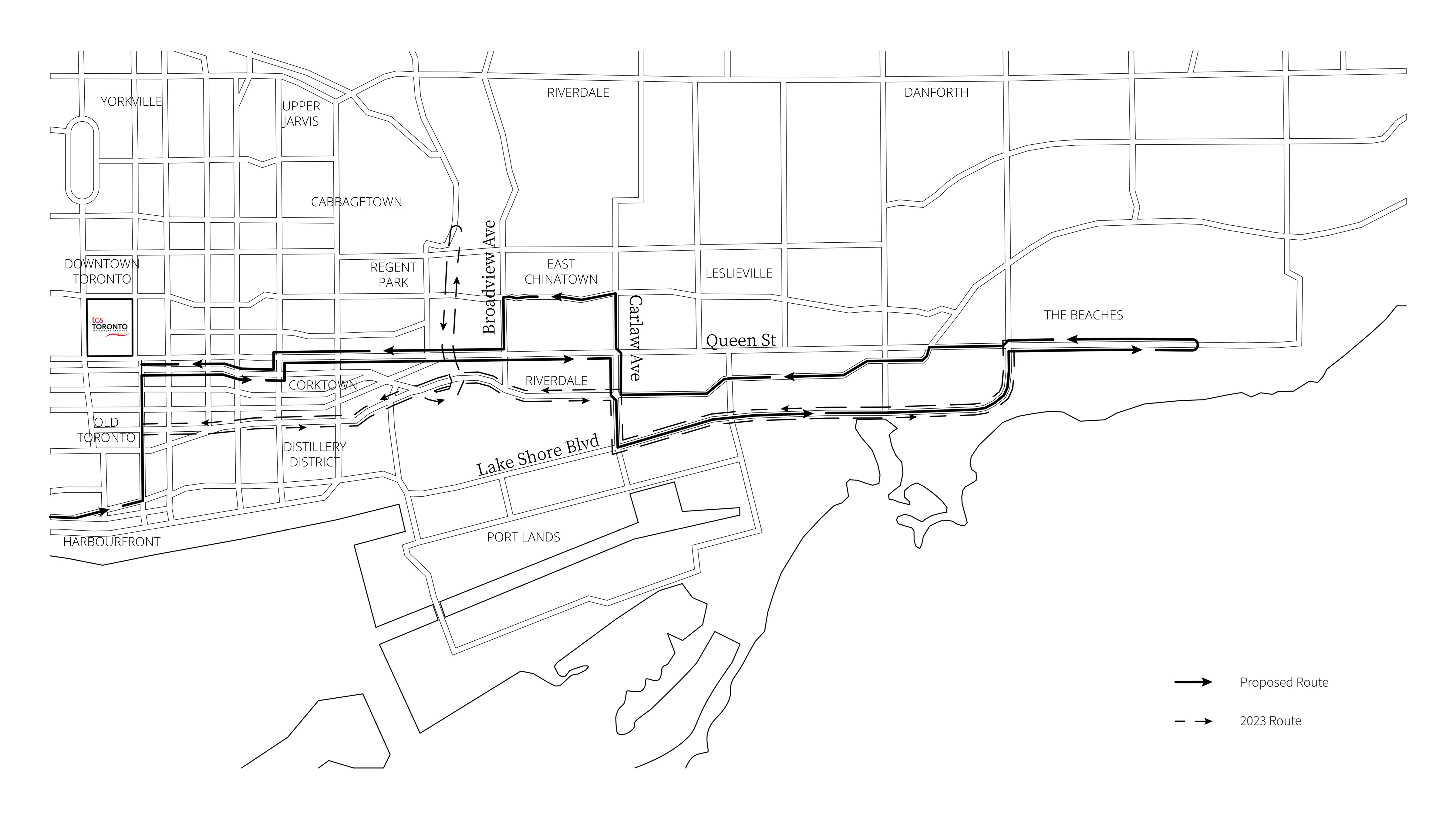 Rerouting the TCS Toronto Waterfront Marathon;